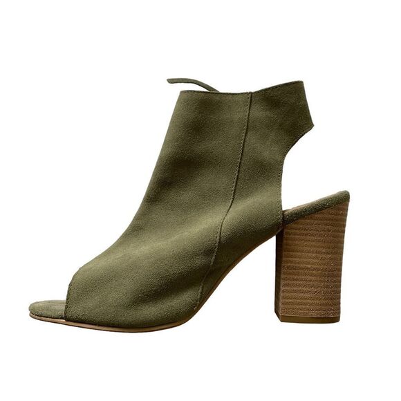DIBA Peep Toe Ankle Bootie Green Size 10 - Picture 3 of 7